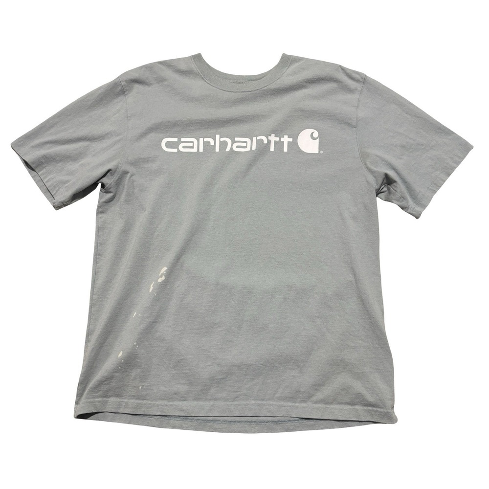 Carhartt Men's Loose Fit Graphic T Shirt Blue *stained* Size Large 23 x 30